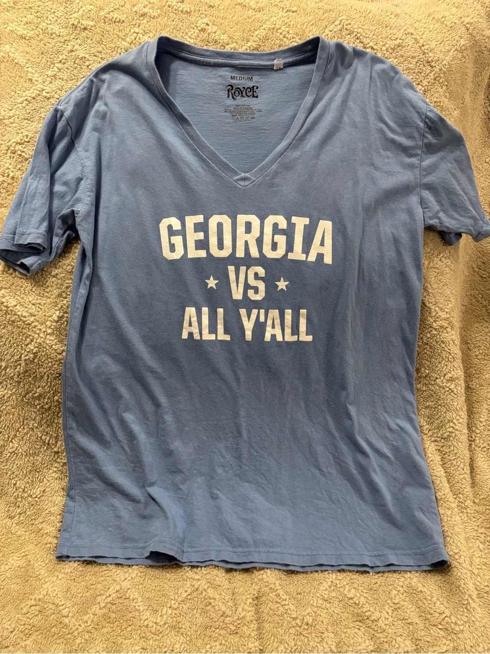 Royce Light Blue 'Georgia vs All Y'all' V-Neck Tee